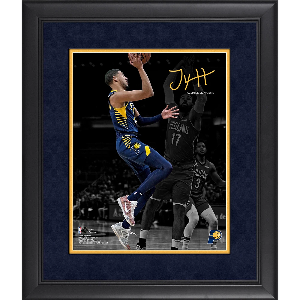 Tyrese Haliburton Indiana Pacers Facsimile Signature Framed 11" x 14" Spotlight Photograph