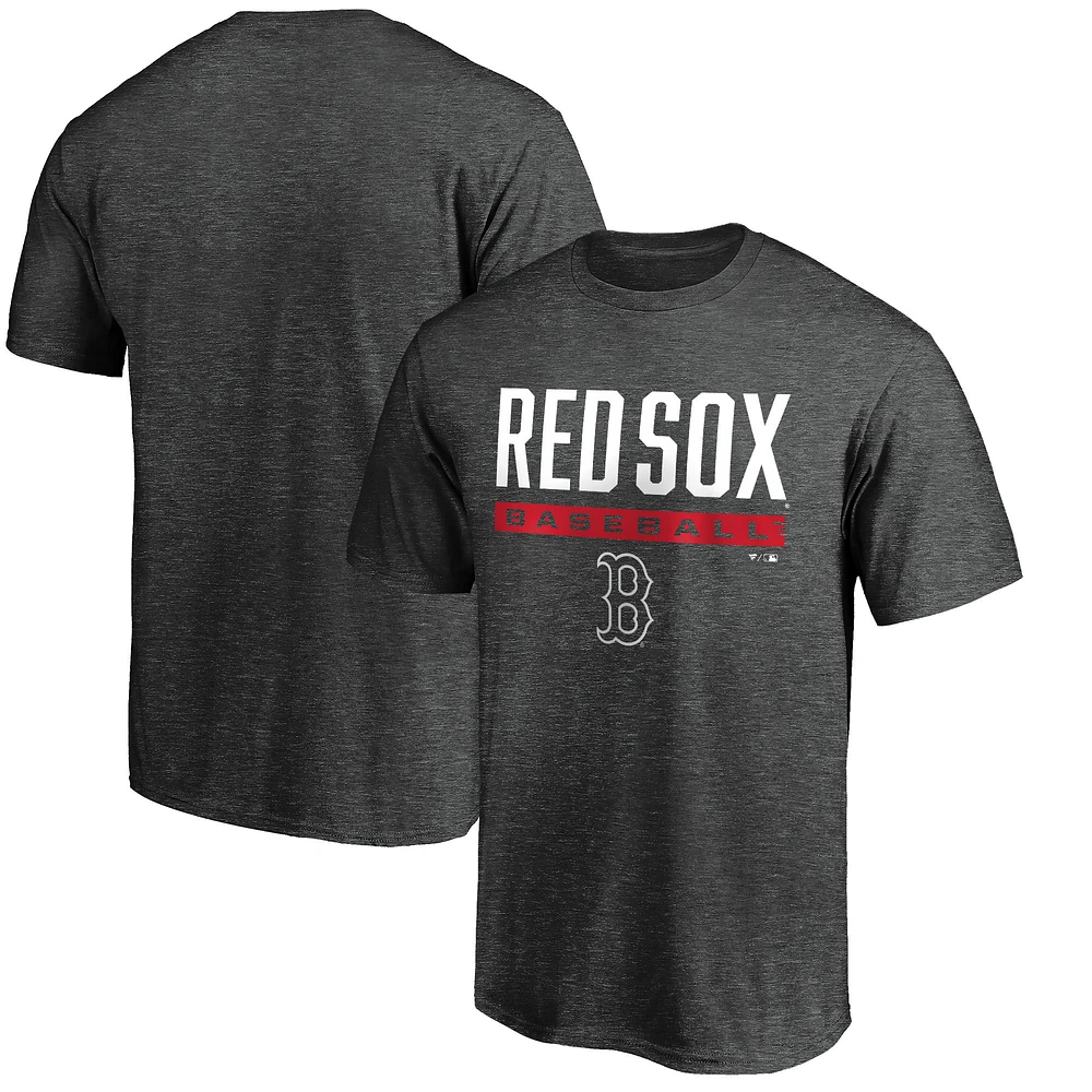 Men's Charcoal Boston Red Sox Team Win Stripe T-Shirt