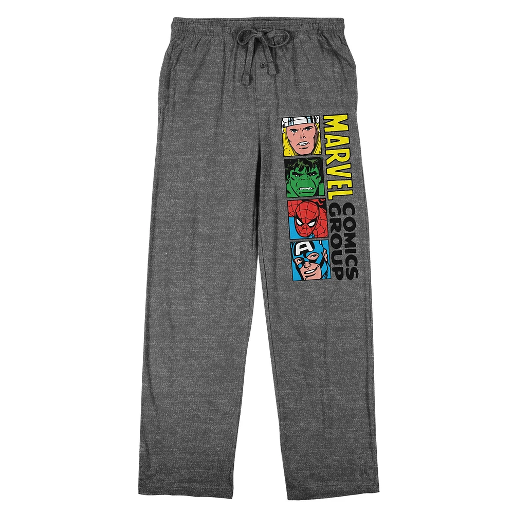 Men's Heather Gray Marvel Comics Pajama Pants
