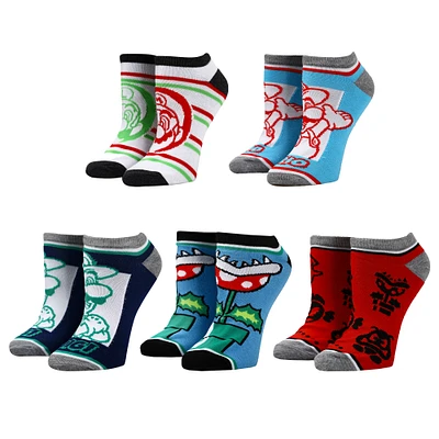 Women's BIOWORLD Super Mario Bros. 5-Pack Ankle Socks Set