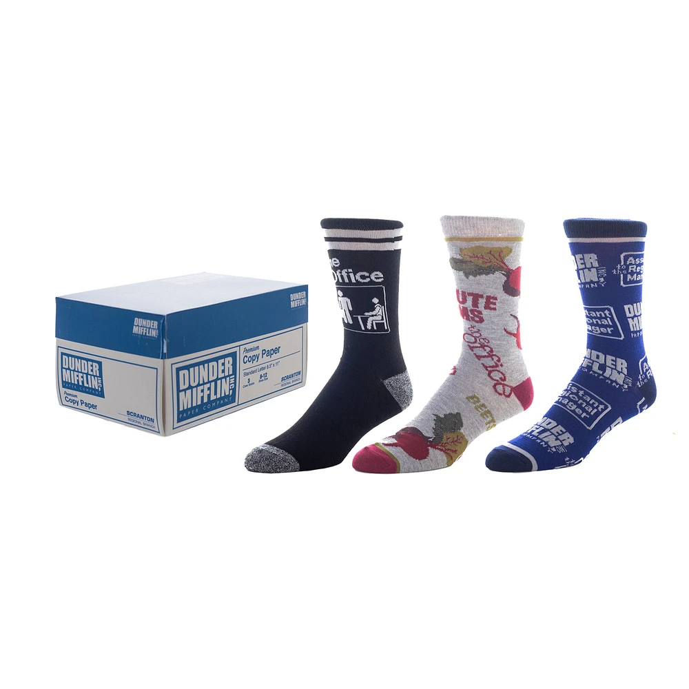 Men's BIOWORLD The Office 3-Pack Crew Socks Set