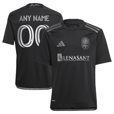 Youth adidas Black Nashville SC 2023 Man In Black Kit Replica Custom Jersey