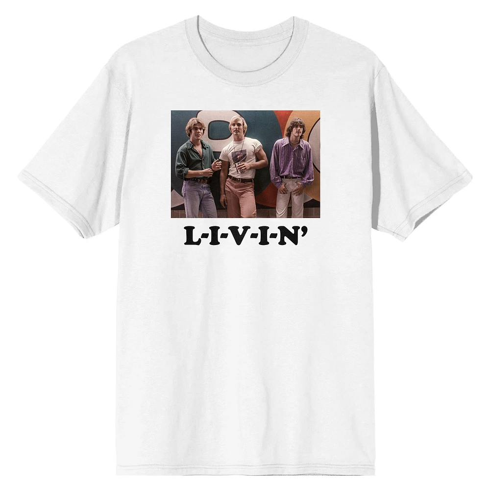Unisex BIOWORLD White Dazed and Confused L-I-V-I-N T-Shirt