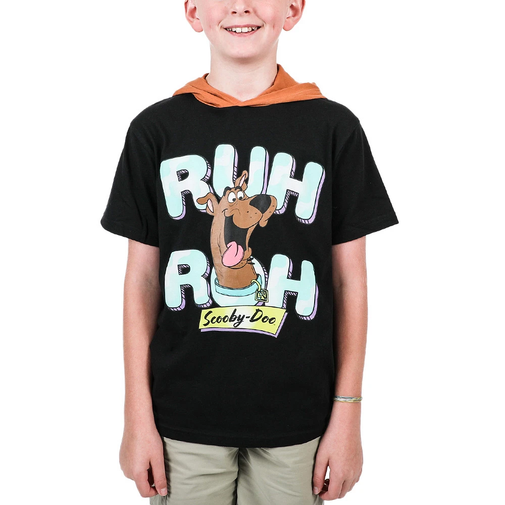 Youth BIOWORLD Black Scooby-Doo Ruh Hooded T-Shirt