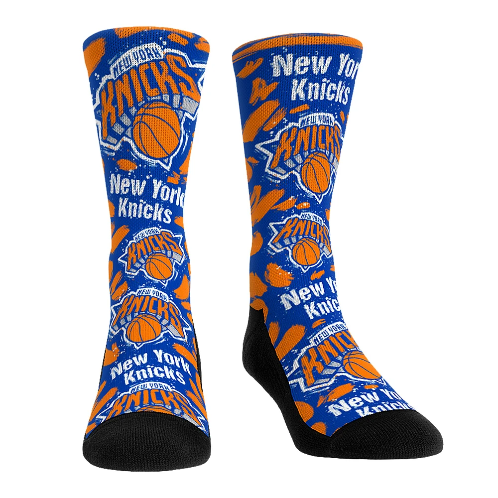 Unisex Rock Em Socks New York Knicks Allover Logo & Paint Crew