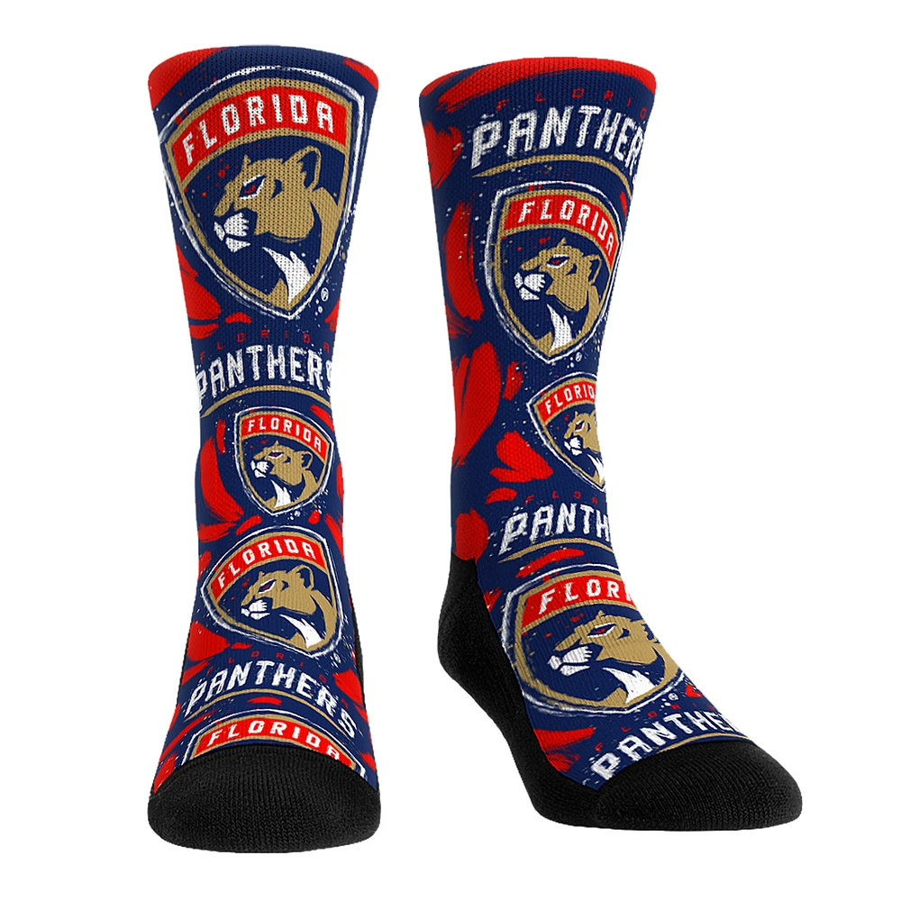 Unisex Rock Em Socks Florida Panthers Allover Logo & Paint Crew