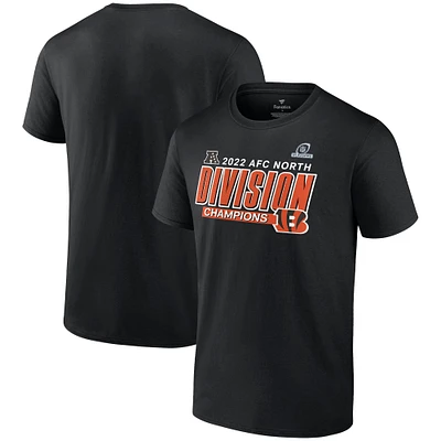 Men's Fanatics Black Cincinnati Bengals 2022 AFC North Division Champions Divide & Conquer Big Tall T-Shirt