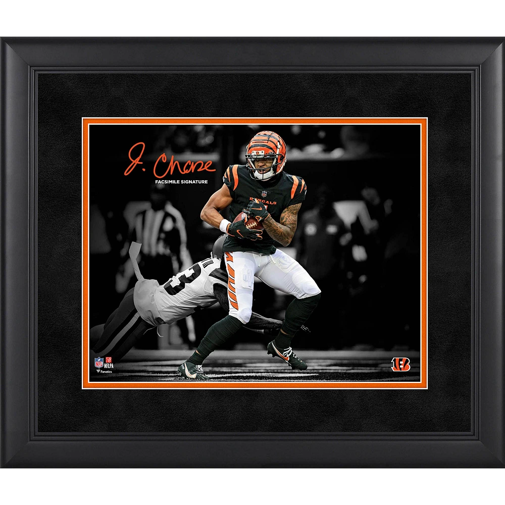 Ja'Marr Chase Cincinnati Bengals Facsimile Signature Framed 11" x 14" Spotlight Catch Photograph