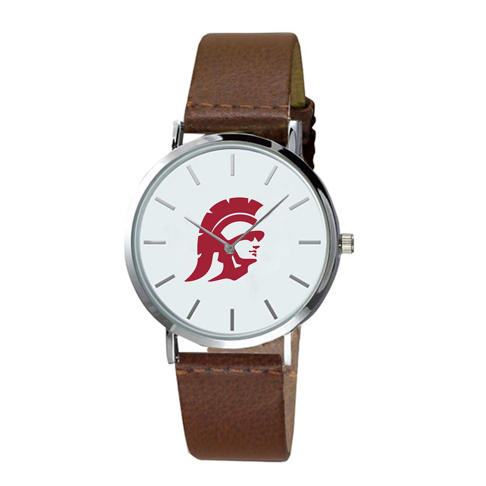 USC Trojans Plexus Brown Leather Watch