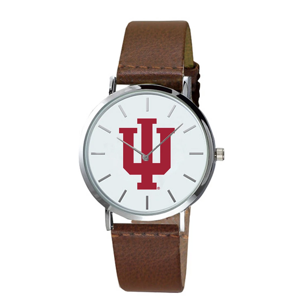 Indiana Hoosiers Plexus Brown Leather Watch