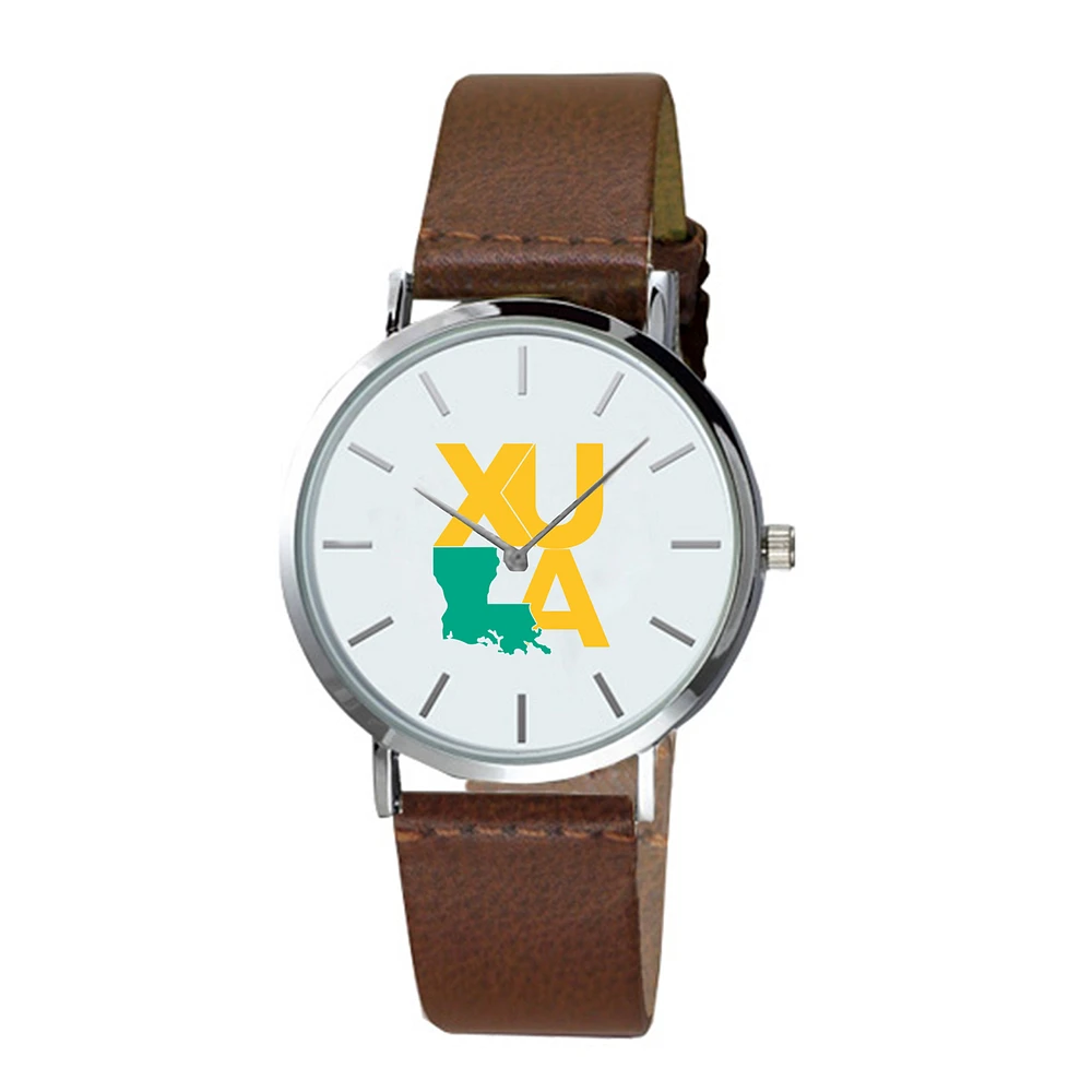 XULA Gold Plexus Brown Leather Watch
