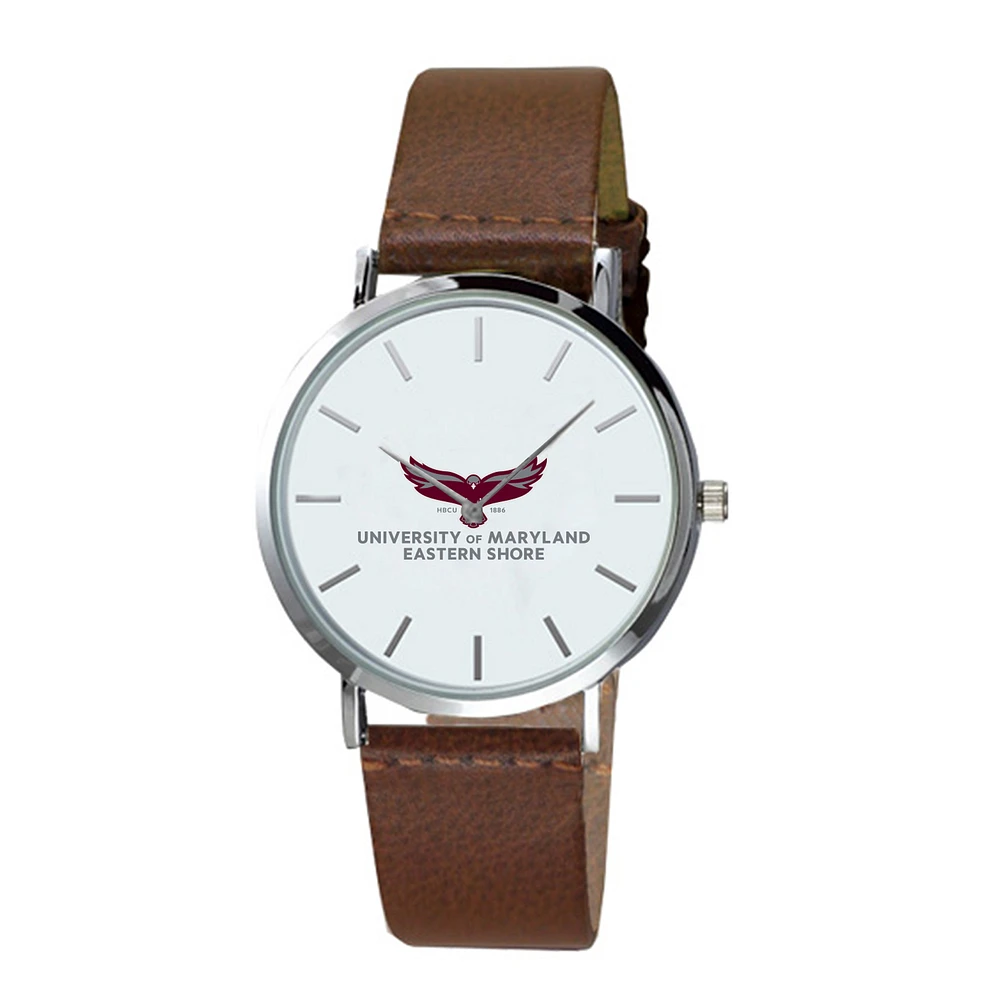 Maryland Eastern Shore Hawks Plexus Brown Leather Watch