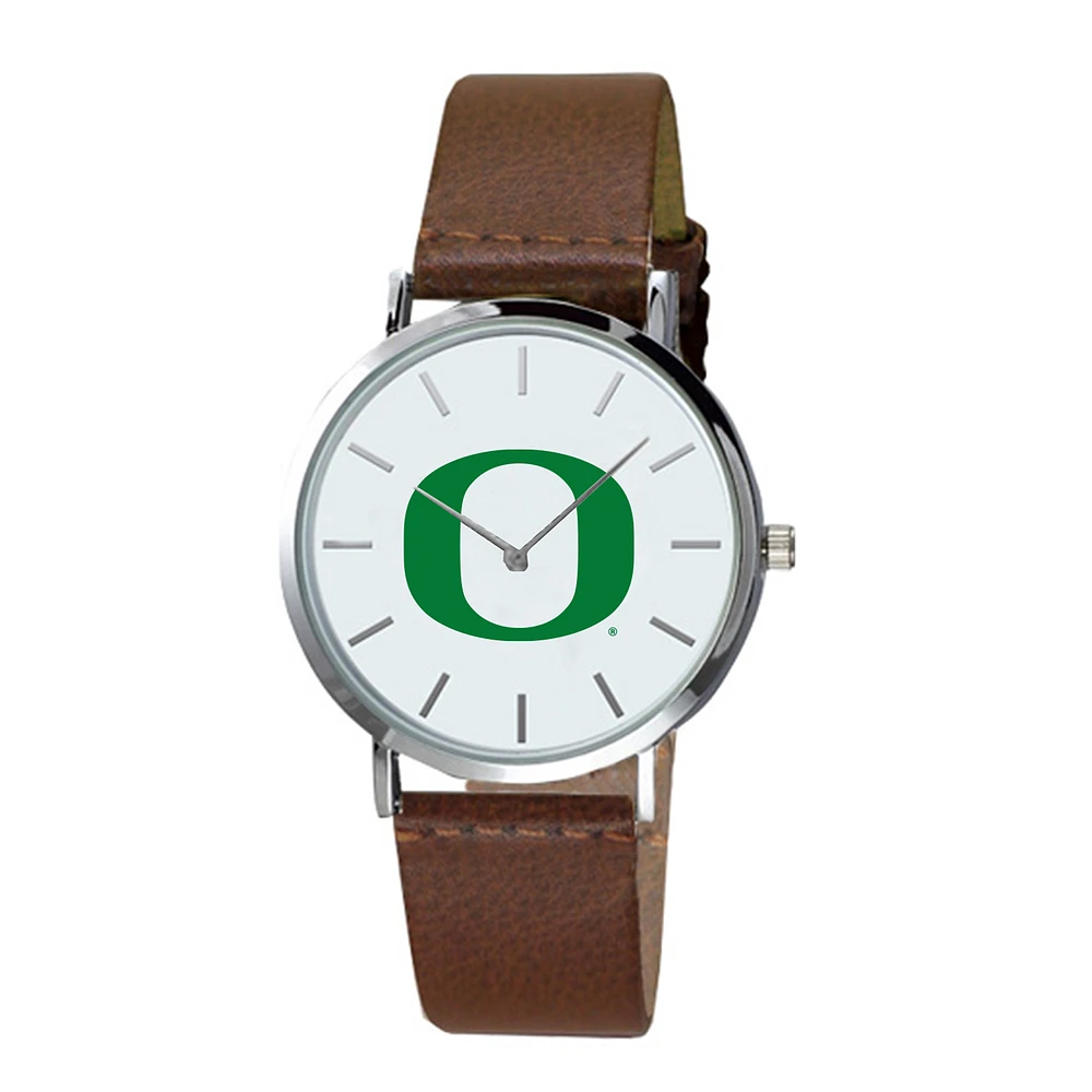 Oregon Ducks Plexus Brown Leather Watch