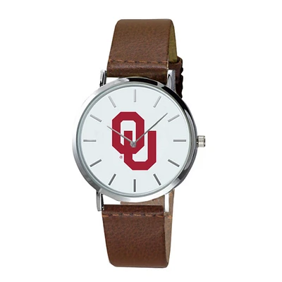 Oklahoma Sooners Plexus Brown Leather Watch