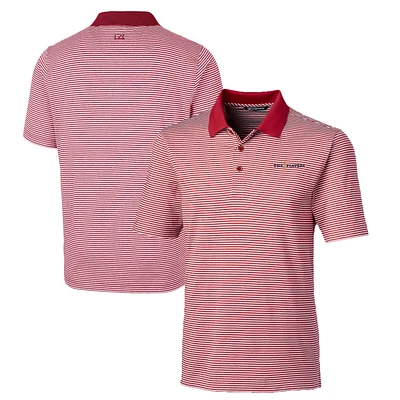 Men's Cutter & Buck Red THE PLAYERS DryTec Forge Tonal Stripe Stretch Polo