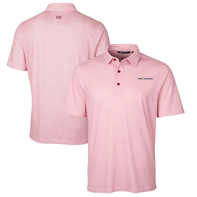 Men's Cutter & Buck Burgundy THE PLAYERS Big & Tall Pike Double Dot Print Stretch Polo
