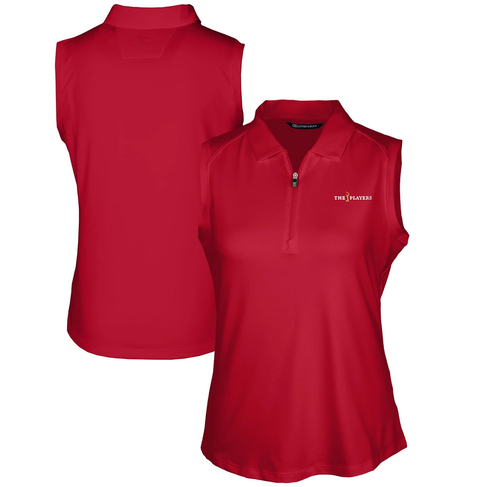 Women's Cutter & Buck Red THE PLAYERS DryTec Forge Stretch Sleeveless Polo
