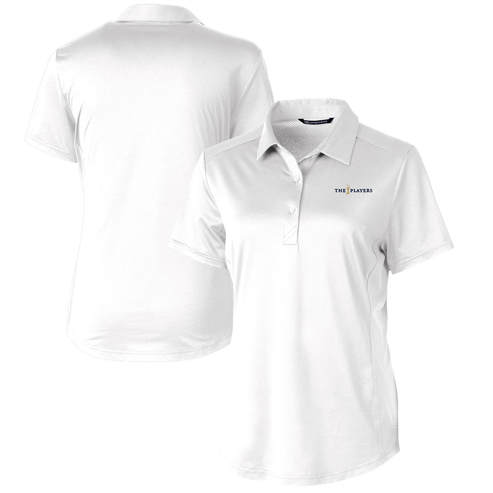 Women's Cutter & Buck White THE PLAYERS Prospect Textured Stretch Polo