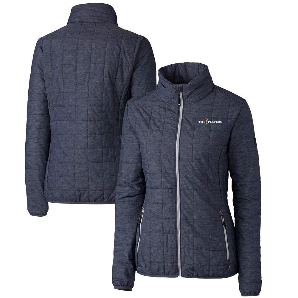 Women's Cutter & Buck Charcoal THE PLAYERS Rainier PrimaLoft Eco Insulated Full-Zip Puffer Jacket