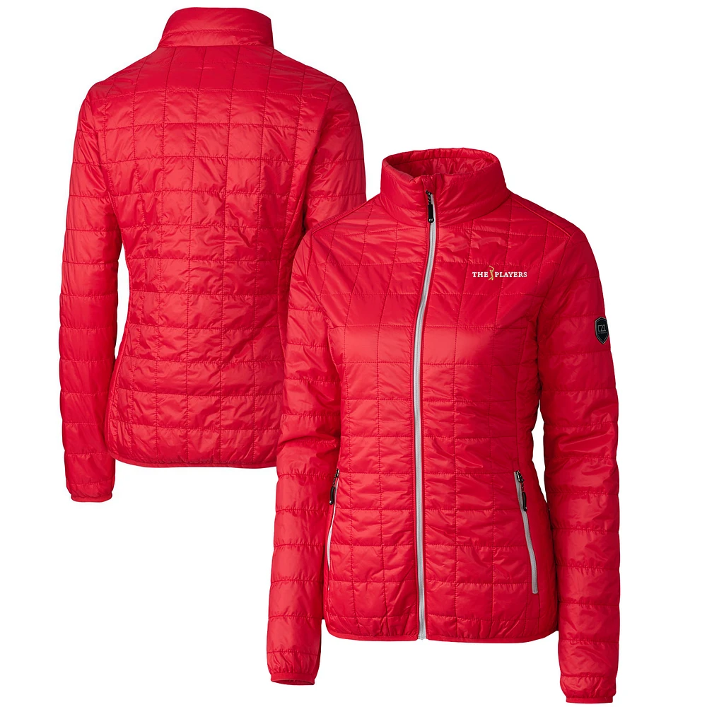 Women's Cutter & Buck Red THE PLAYERS Rainier PrimaLoft Eco Insulated Full-Zip Puffer Jacket