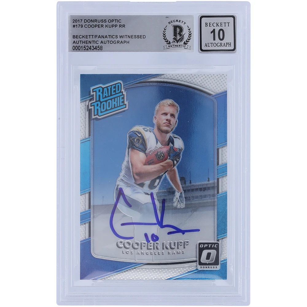 Cooper Kupp Los Angeles Rams Autographed 2017 Panini Donruss Optic Rated Rookie #179 Beckett Fanatics Witnessed Authenticated 10 Rookie Card