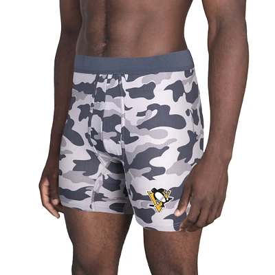 Men's Concepts Sport Charcoal Pittsburgh Penguins Invincible Knit Boxer Briefs