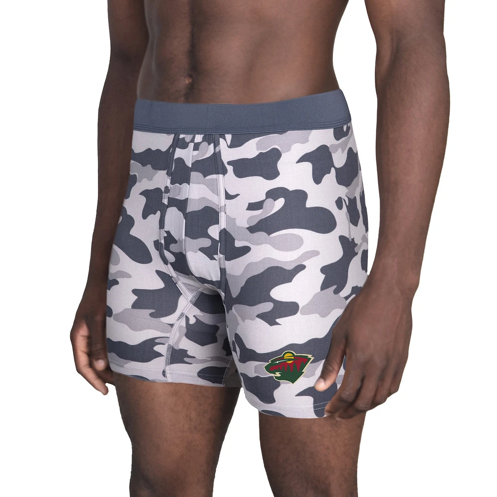 Men's Concepts Sport Charcoal Minnesota Wild Invincible Knit Boxer Briefs