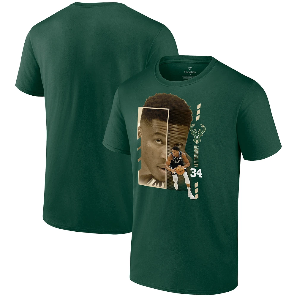 Men's Giannis Antetokounmpo Green Milwaukee Bucks Jump Pass T-Shirt