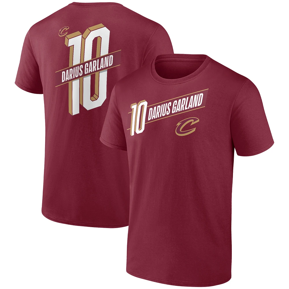 Men's Darius Garland Garnet Cleveland Cavaliers Full-Court Press Name & Number T-Shirt