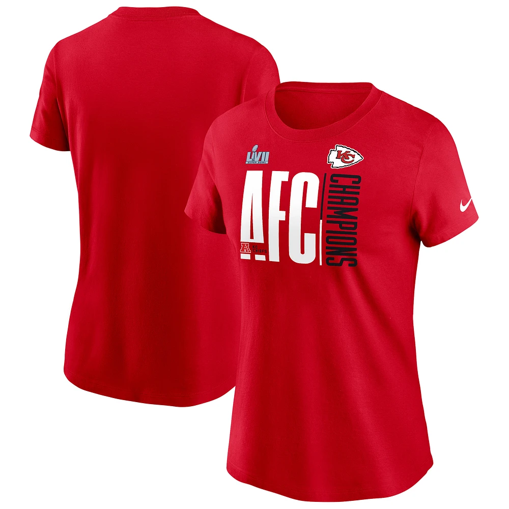 Women's Nike Red Kansas City Chiefs 2022 AFC Champions Iconic T-Shirt