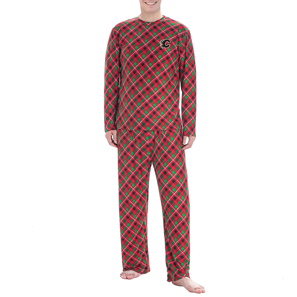 Men's Concepts Sport Red Calgary Flames Holly Knit Long Sleeve Top & Pants Set