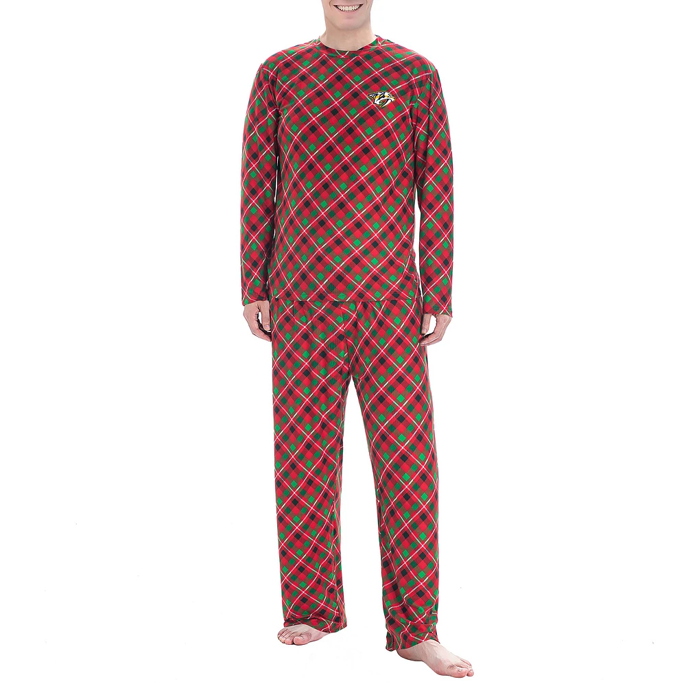 Men's Concepts Sport Red Nashville Predators Holly Knit Long Sleeve Top & Pants Set