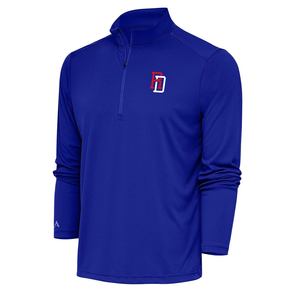 Men's Antigua Royal Dominican Republic Baseball 2023 World Classic Tribute Quarter-Zip Pullover Top