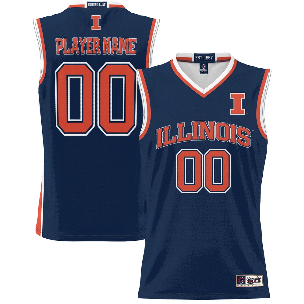 Unisex GameDay Greats Navy Illinois Fighting Illini Lightweight NIL Pick-A-Player Men's Basketball Jersey