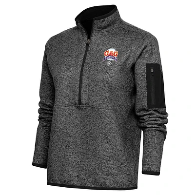 Women's Antigua Heather Chicago American Giants Fortune Half-Zip Pullover Jacket