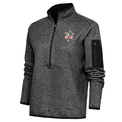 Women's Antigua Heather Negro League Fortune Half-Zip Pullover Jacket