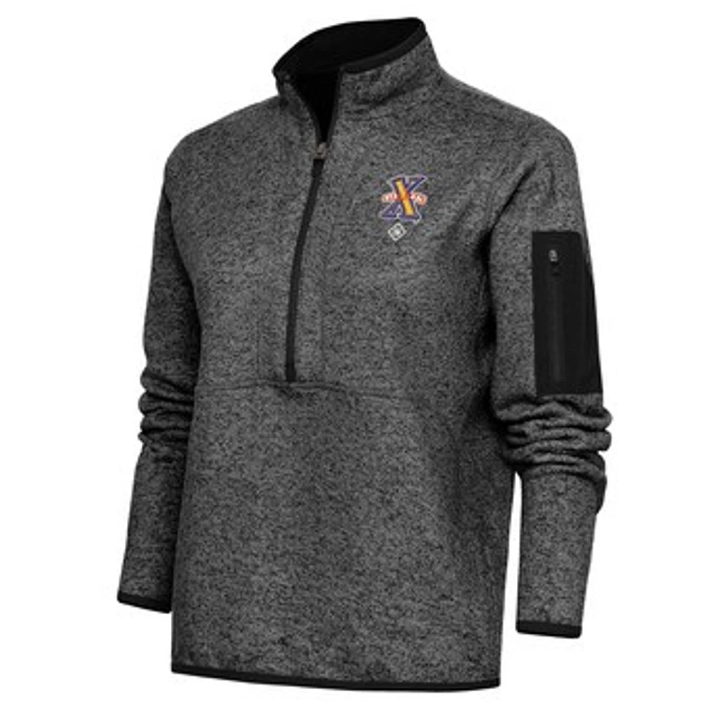 Women's Antigua Heather Cuban Giants Fortune Half-Zip Pullover Jacket