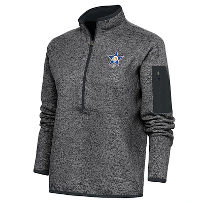 Women's Antigua Heather Charcoal St. Louis Stars Fortune Half-Zip Pullover Jacket