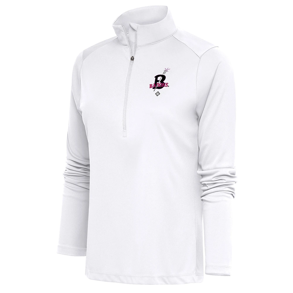 Women's Antigua Birmingham Black Barons Tribute Half-Zip Pullover Top
