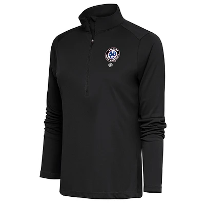 Women's Antigua Charcoal Atlanta Black Crackers Tribute Half-Zip Pullover Top