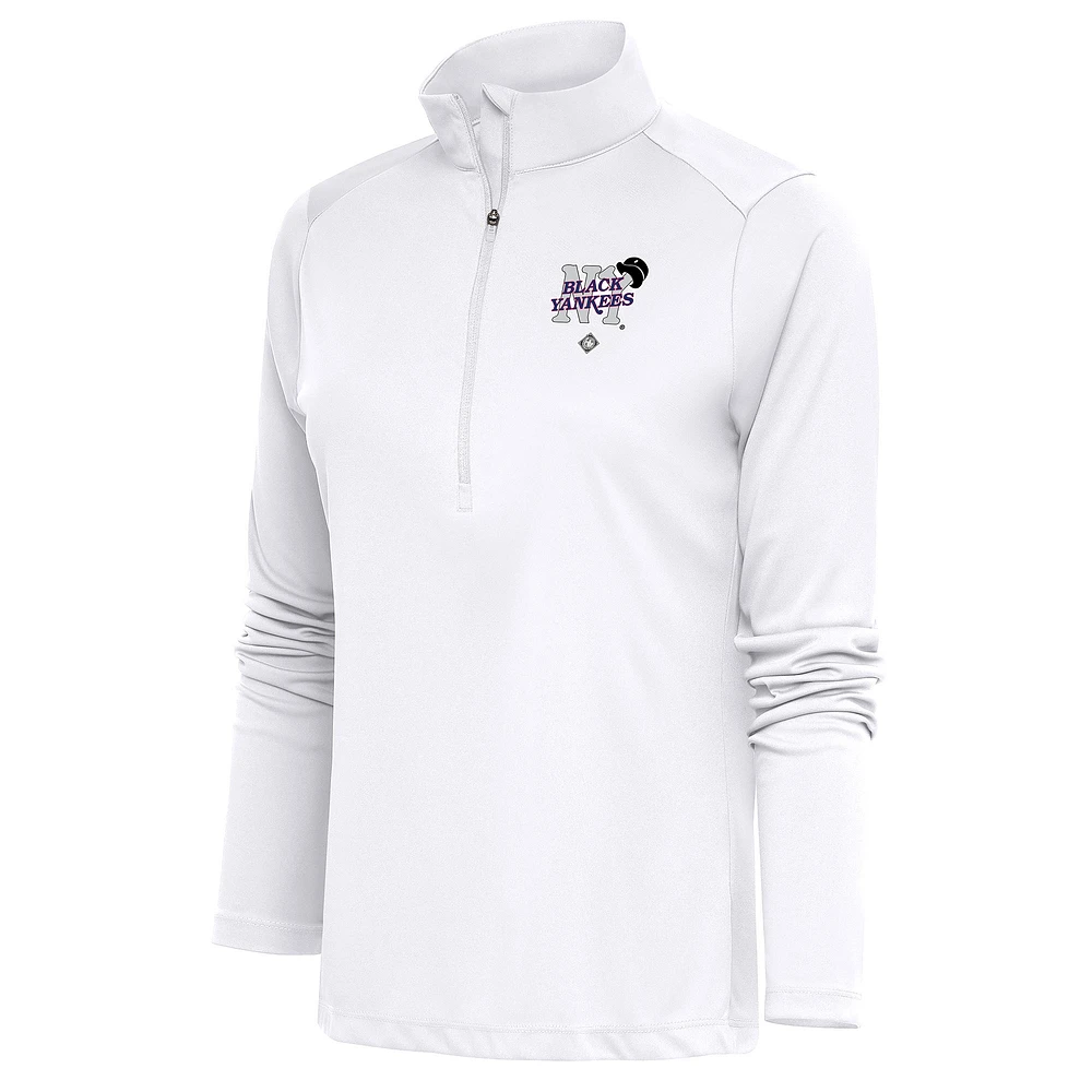 Women's Antigua New York Black Yankees Tribute Half-Zip Pullover Top