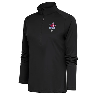 Women's Antigua Charcoal Detroit Stars Tribute Half-Zip Pullover Top