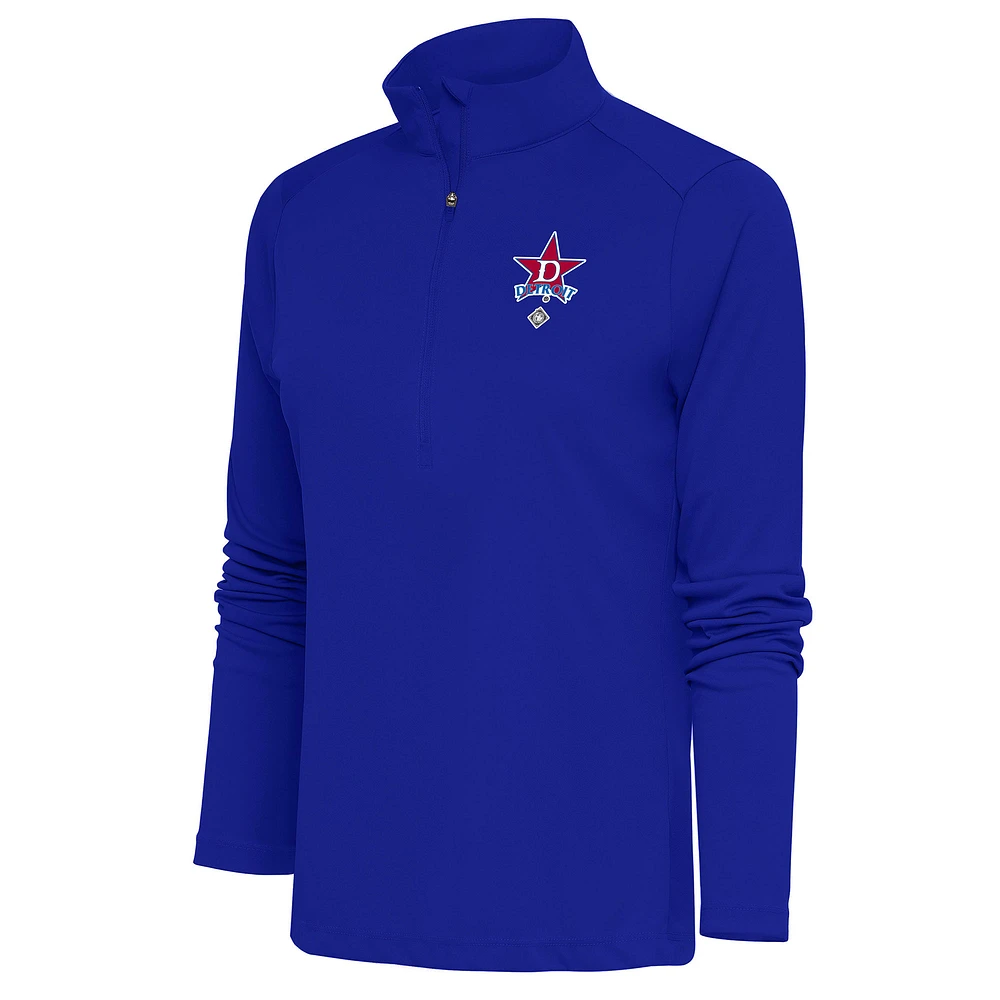 Women's Antigua Royal Detroit Stars Tribute Half-Zip Pullover Top