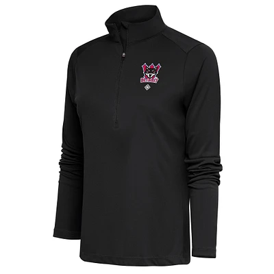 Women's Antigua Charcoal Detroit Wolves Tribute Half-Zip Pullover Top