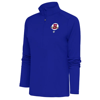 Women's Antigua Royal Baltimore Elite Giants Tribute Half-Zip Pullover Top