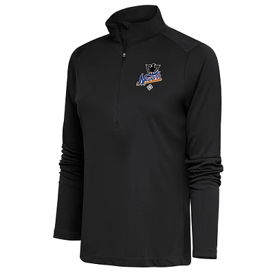 Women's Antigua Charcoal Newark Eagles Tribute Half-Zip Pullover Top