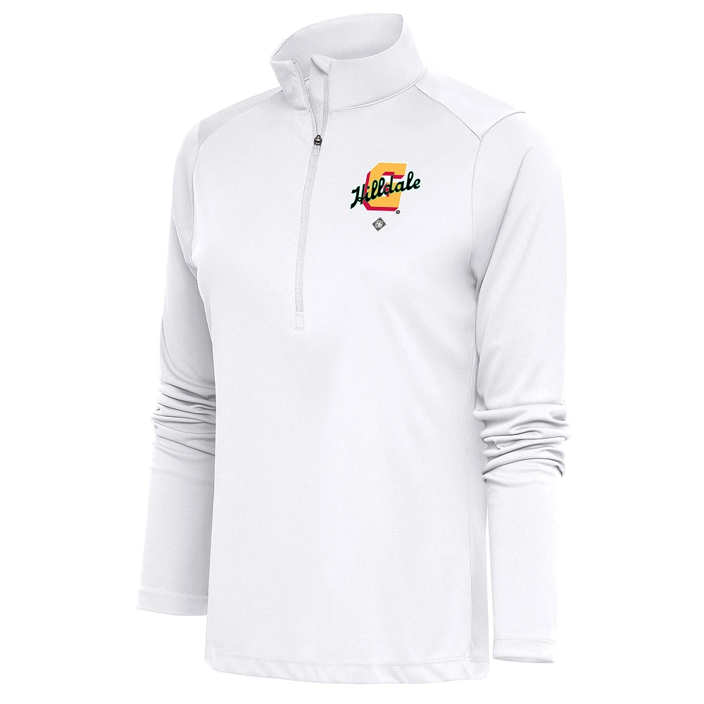 Women's Antigua White Hilldale Club Tribute Half-Zip Pullover Top