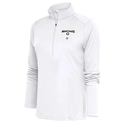 Women's Antigua Miami Giants Tribute Half-Zip Pullover Top