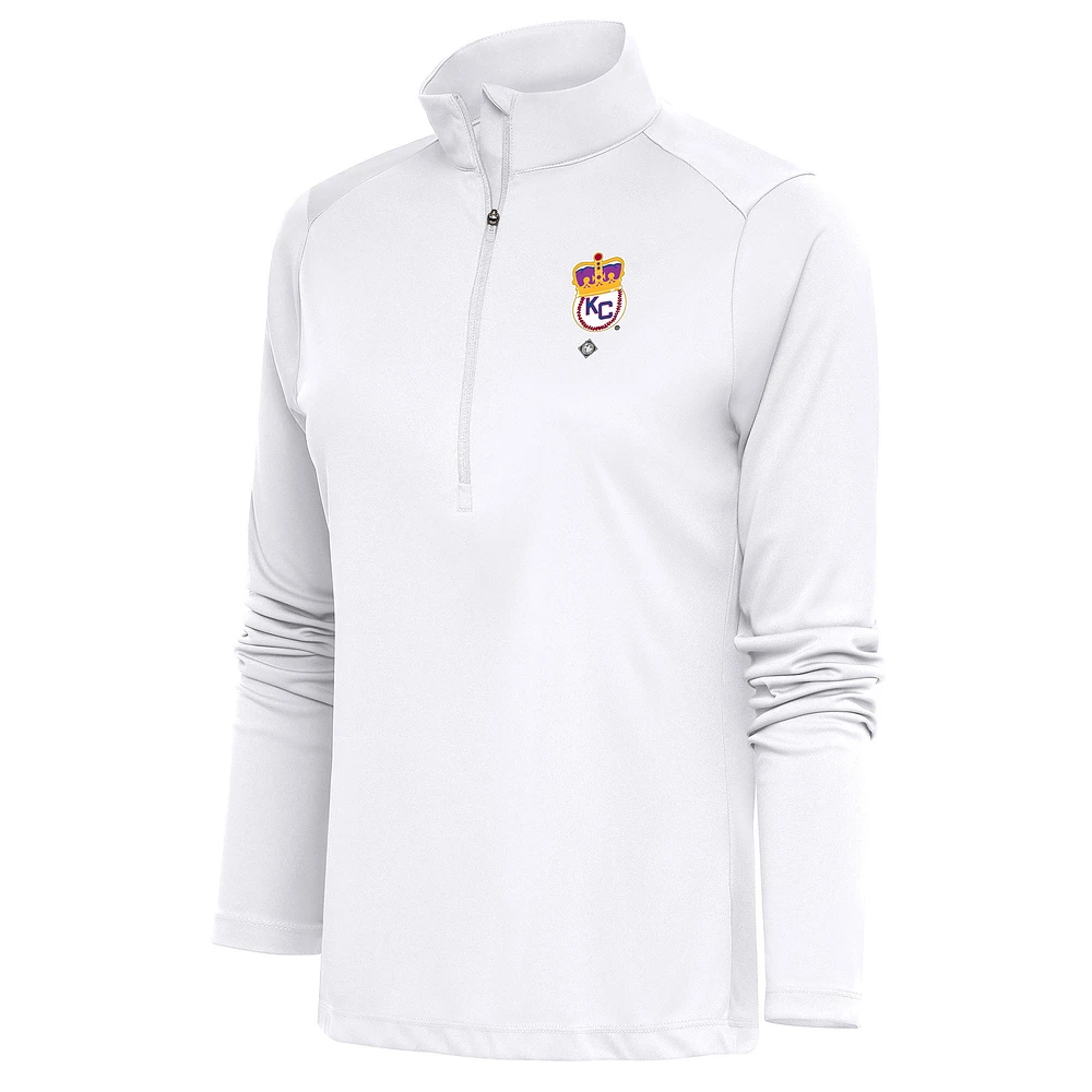 Women's Antigua Kansas City Monarchs Tribute Half-Zip Pullover Top