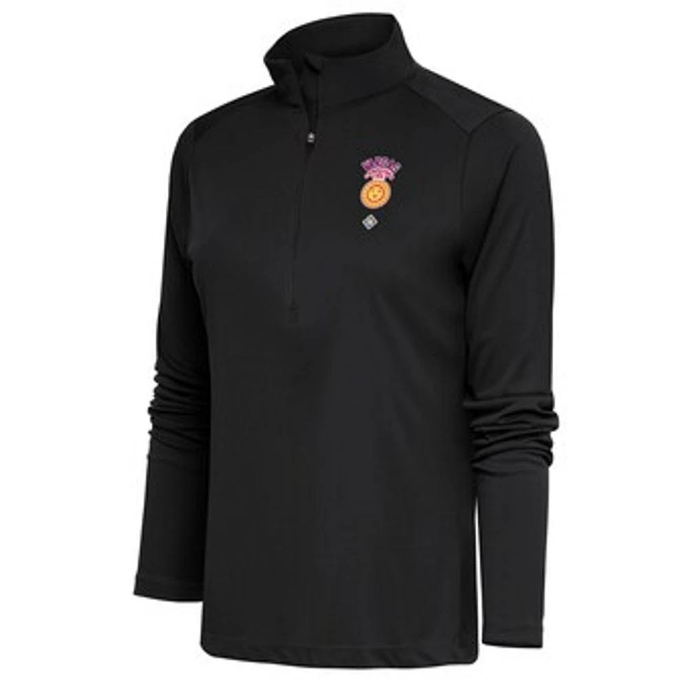 Women's Antigua Charcoal Vargas Campeones Tribute Half-Zip Pullover Top